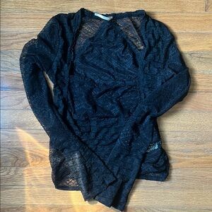 Free People Black Lace Blouse